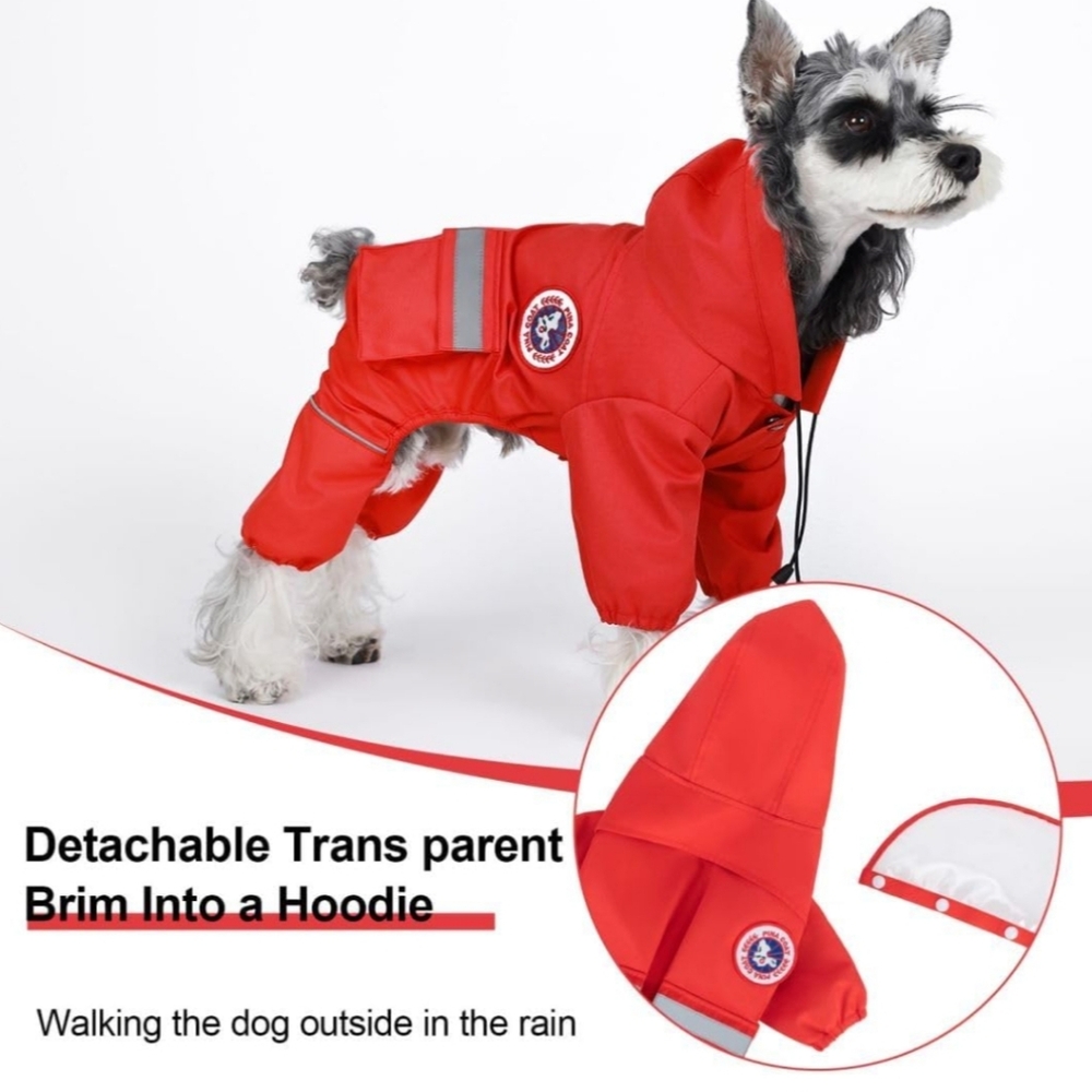 PINA Dog Raincoat, Waterproof Dog Rain Jacket with Hood, Lightweight Jacket XL